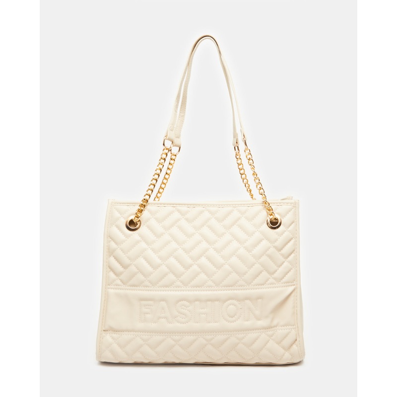 Women Beige Textured Tote Bag