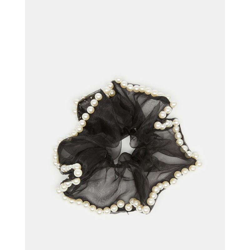 Women Black Embellished Scrunchy
