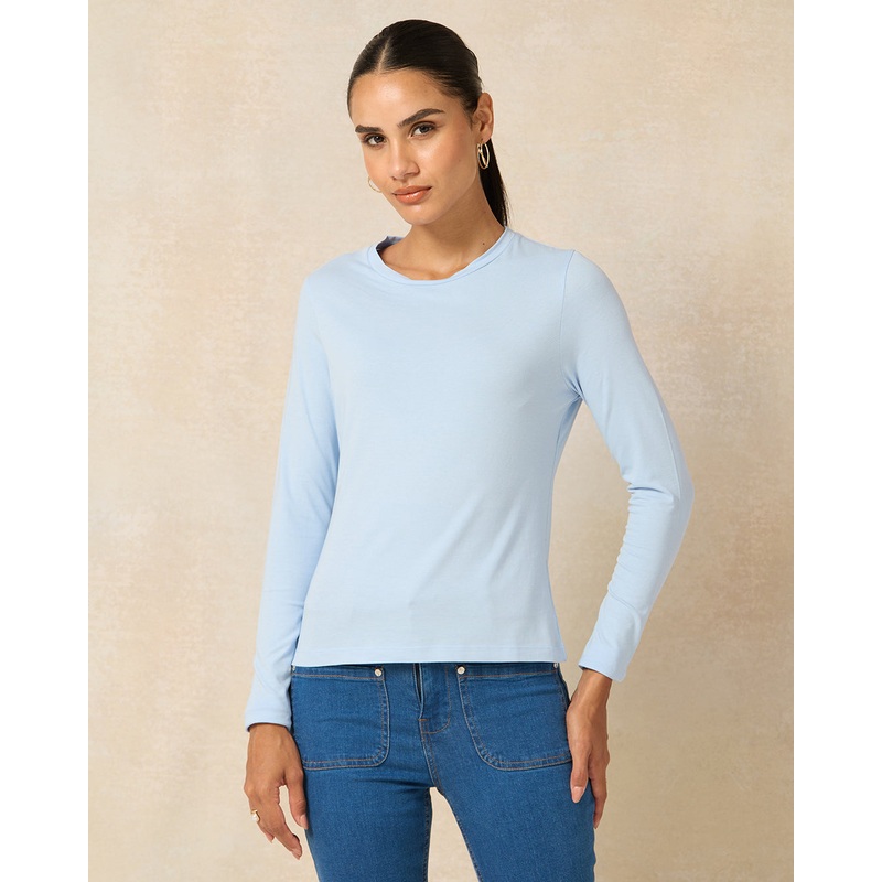 Women Blue Basic T-Shirt|UK8|UK10|UK12|UK14|UK16|UK18