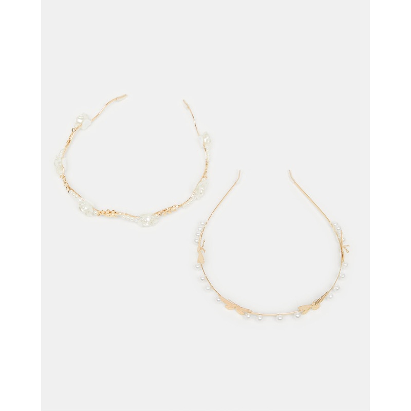 Women Gold Embellished Headband Set (2 Piece)