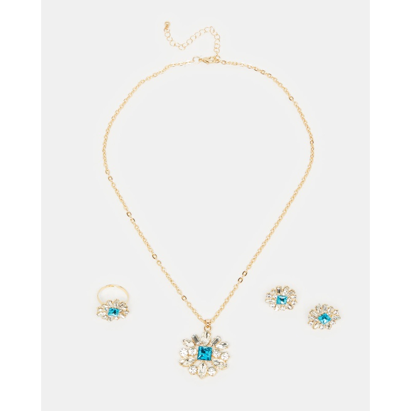 Women Gold Necklace Set (3 Piece)