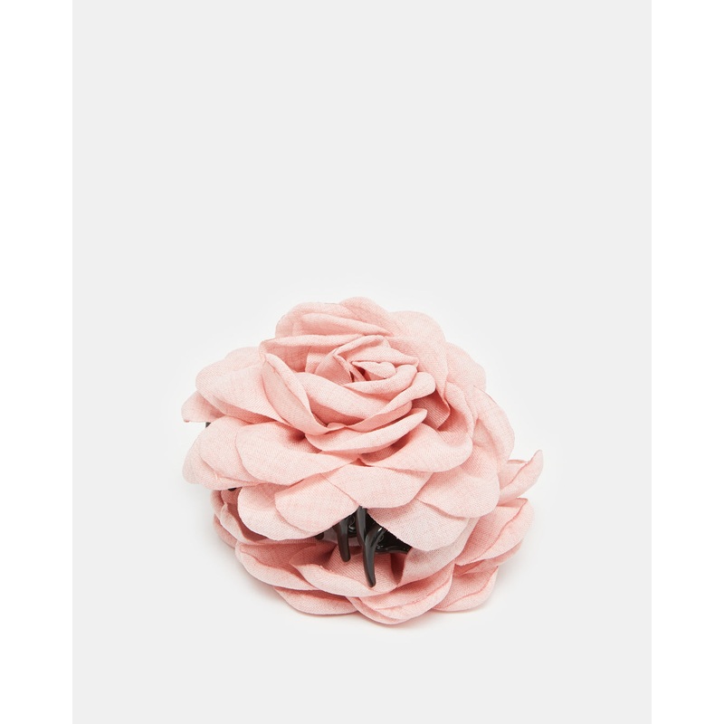 Women Pink Flower Hair Claw