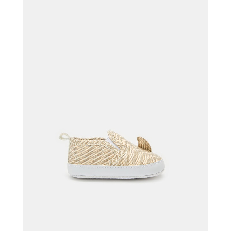 Baby Beige Slip On Pram Shoes|0-6 Months|6-12 Months|12-18 Months