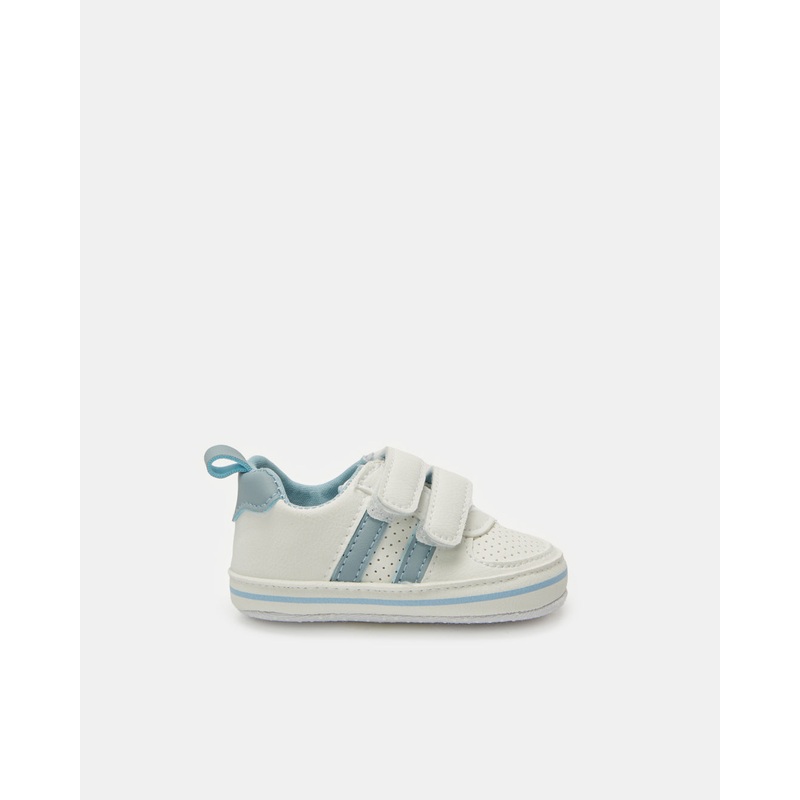 Baby White Textured Pram Shoes
