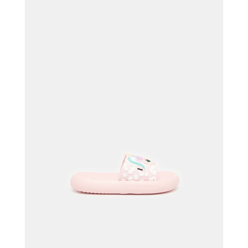 Girls Pink L.O.L Embroidered Slide