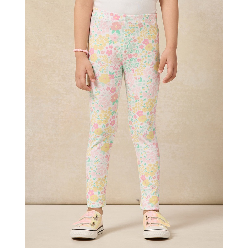 Girls White Floral Leggings|2-3 Years|3-4 Years|4-5 Years|5-6 Years|6-7 Years|7-8 Years