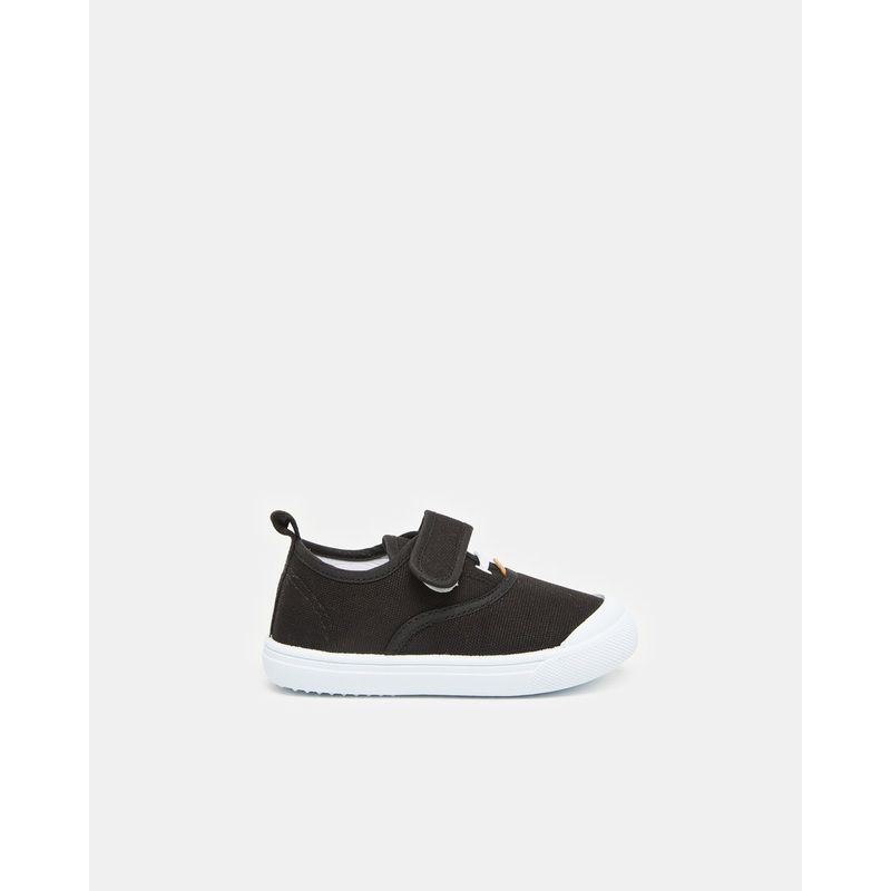 Infant Boys Black Velcro Sneakers