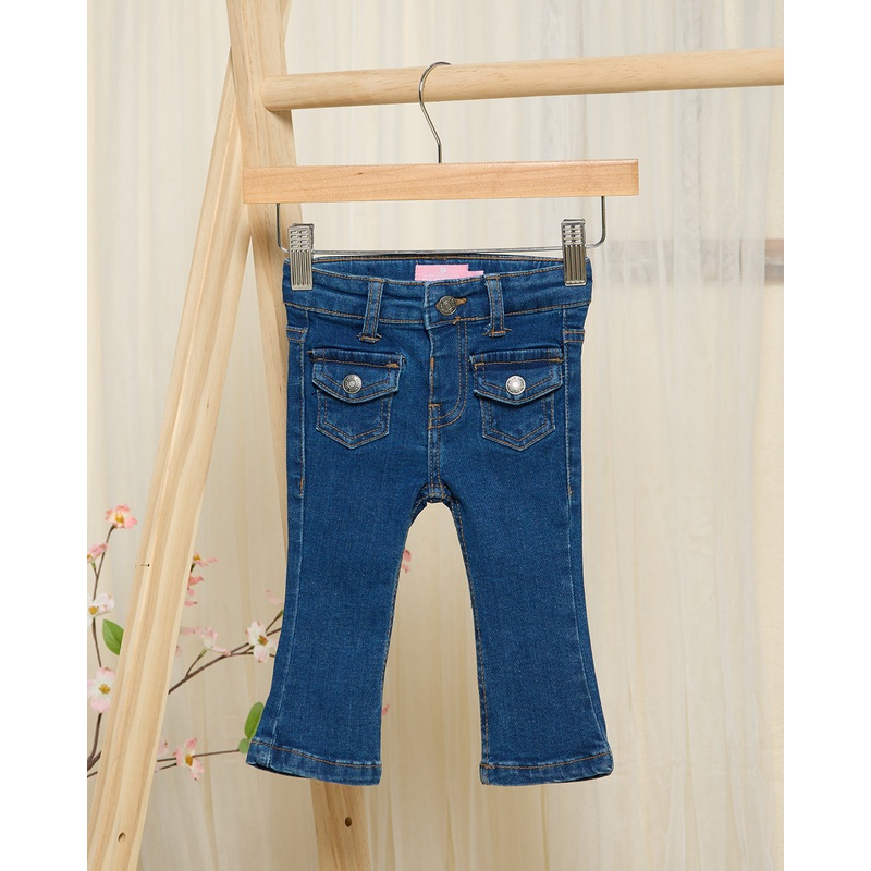 Infant Girls Blue Two-Front Pocket Jeans