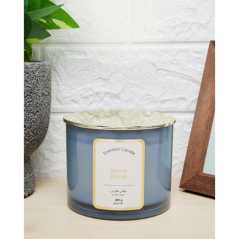 Blue Beach House Candle With Lid