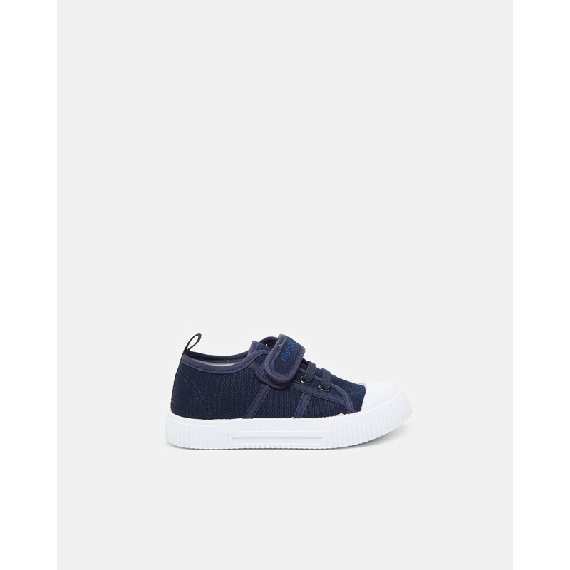 Boys Navy Printed Velcro Sneakers
