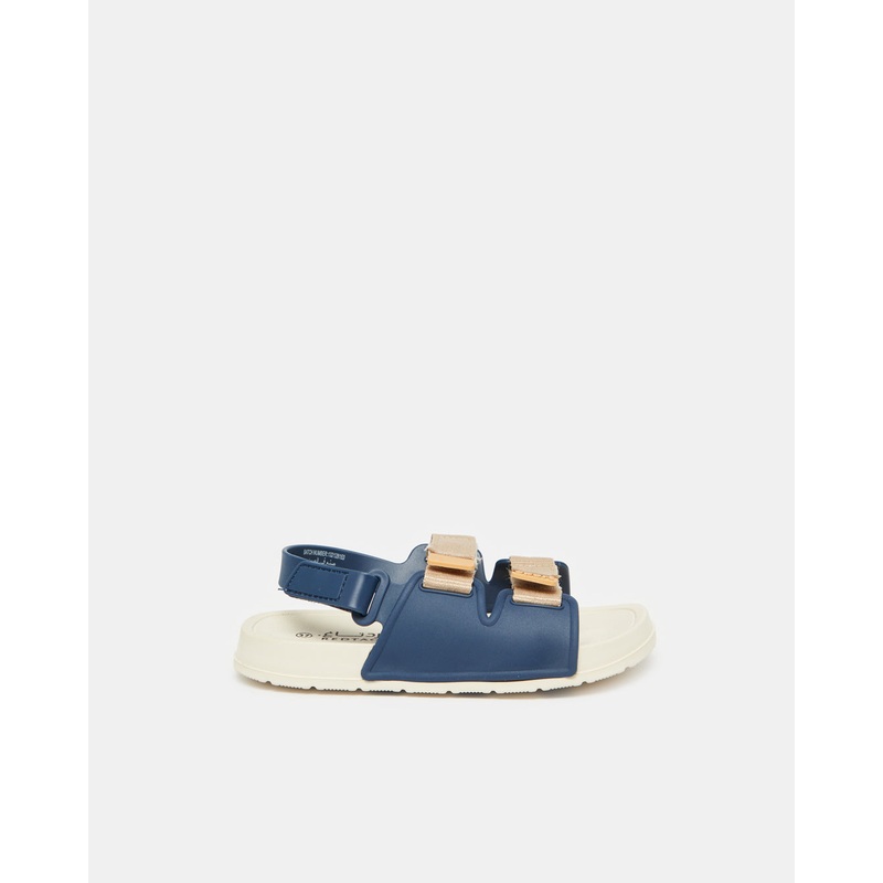 Boys Navy Velcro Moulded Slide
