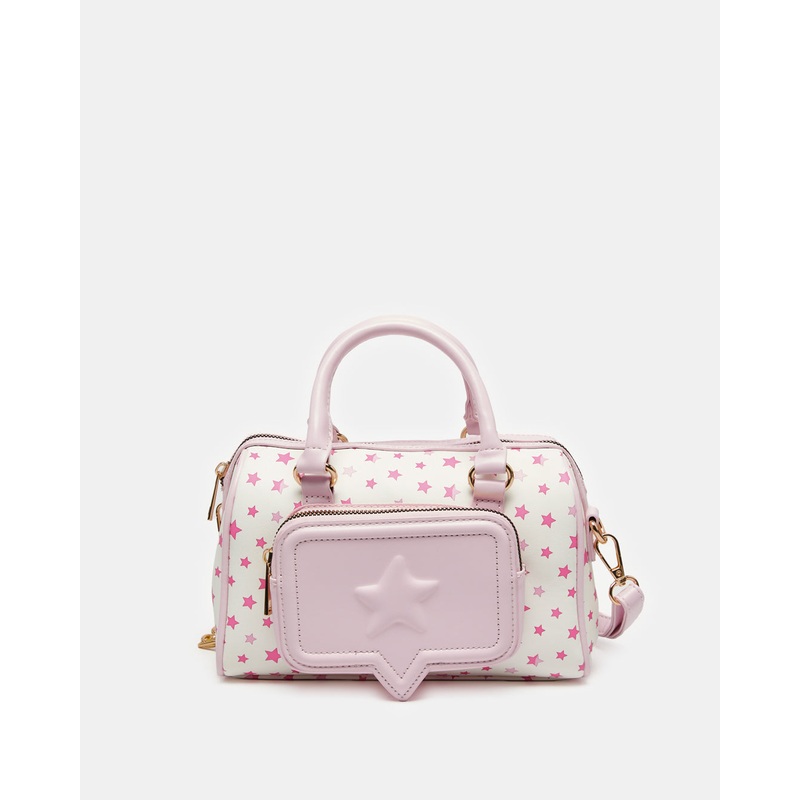 Girls Pink Printed Crossbody Bag