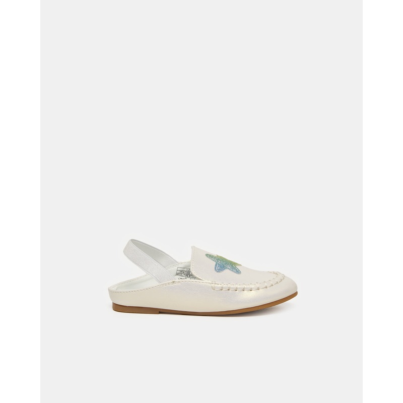 Girls White Star Mule|EU25|EU26|EU27|EU28|EU29|EU30