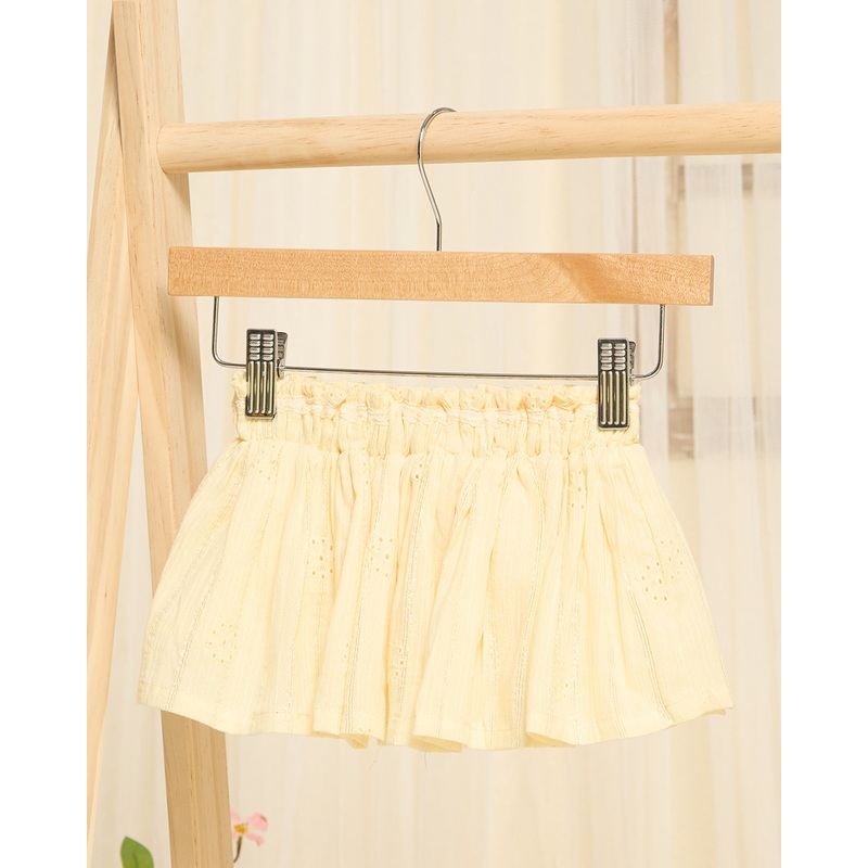 Girls Yellow Schiffly Skirt With Lurex