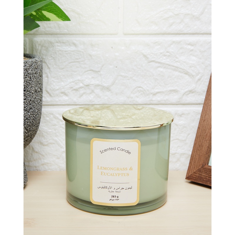 Green Lemongrass and Eucalyptus Candle With Lid