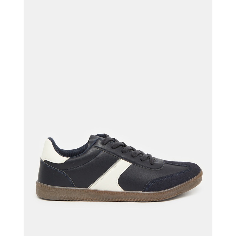 Men Black Material Block Sneaker