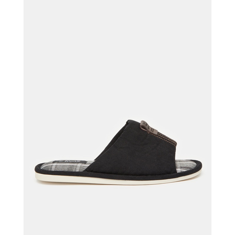 Men Black Plain Slipper|Small|Medium|Large