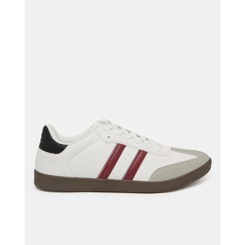 Men White Material Block Sneaker