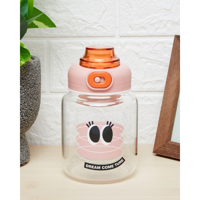 Pink Glass Printed Bottle