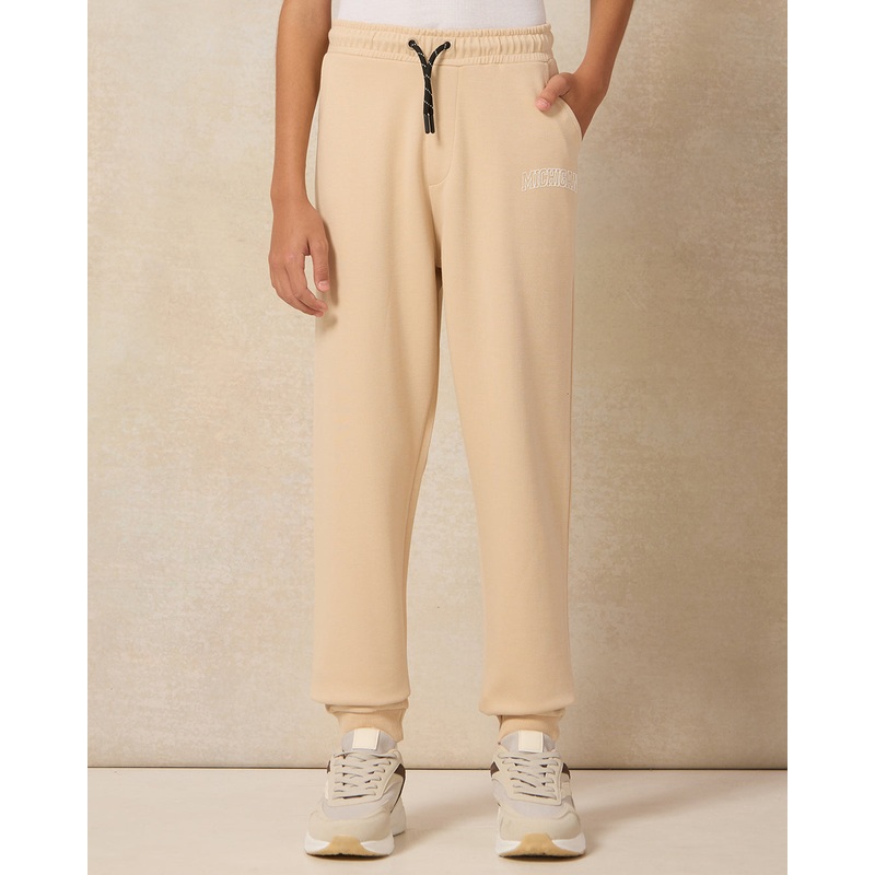 Senior Boys Beige Big Hem Active Pants