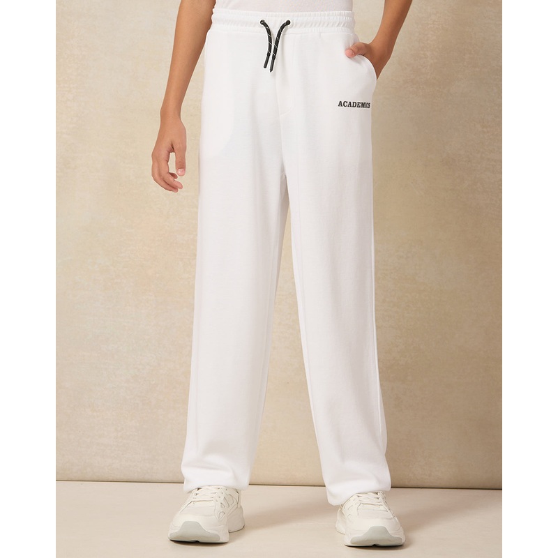 Senior Boys Cream Big Hem Active Pants