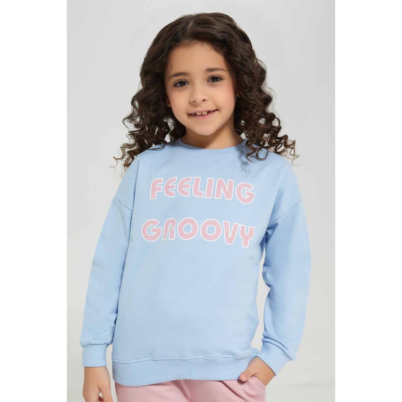 Blue Printed Sweatshirt|2-3 Years|4-5 Years|5-6 Years|7-8 Years