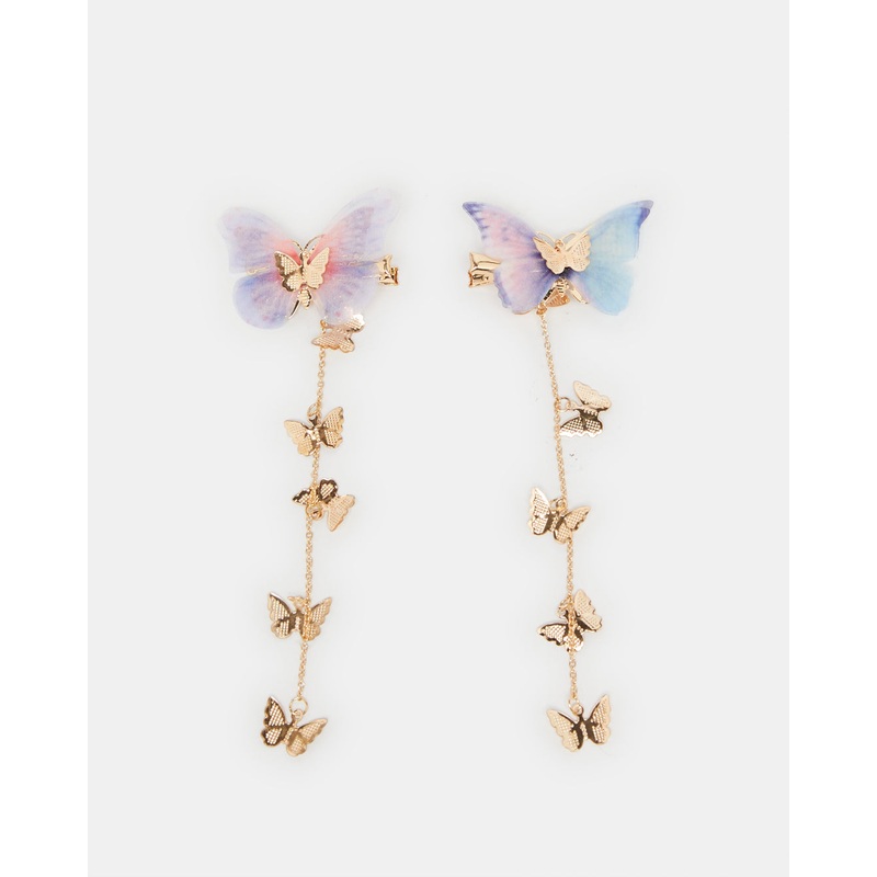 Girls Assorted Butterfly Hair Clip Set (Pack of 2)