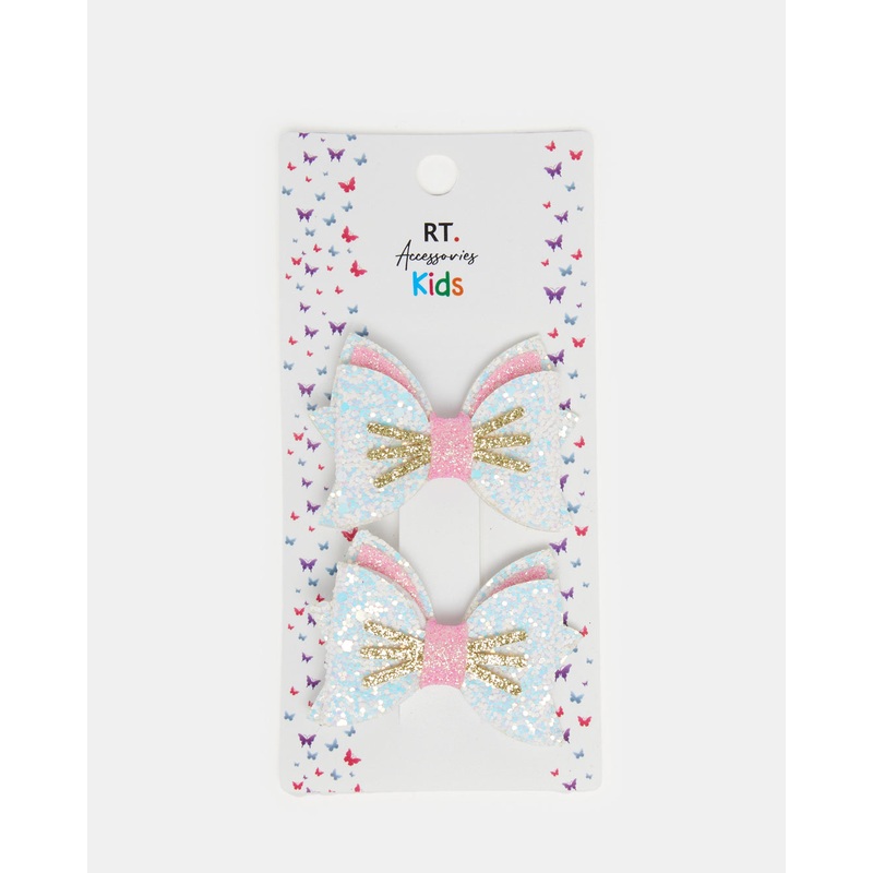 Girls Assorted Embellished Hair Clip Set (Pack of 2)