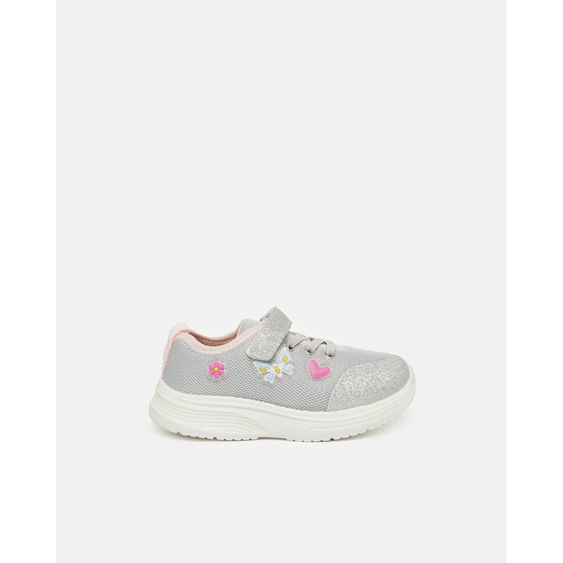 Girls Grey Embellished Trainer