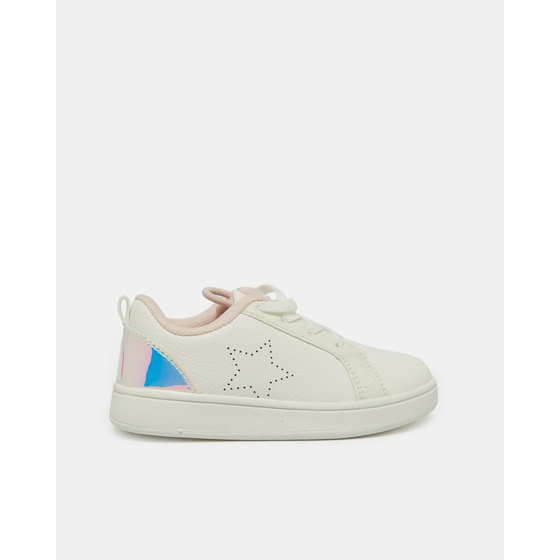 Girls White Star Sneakers|EU20|EU21|EU22|EU23|EU24|EU25