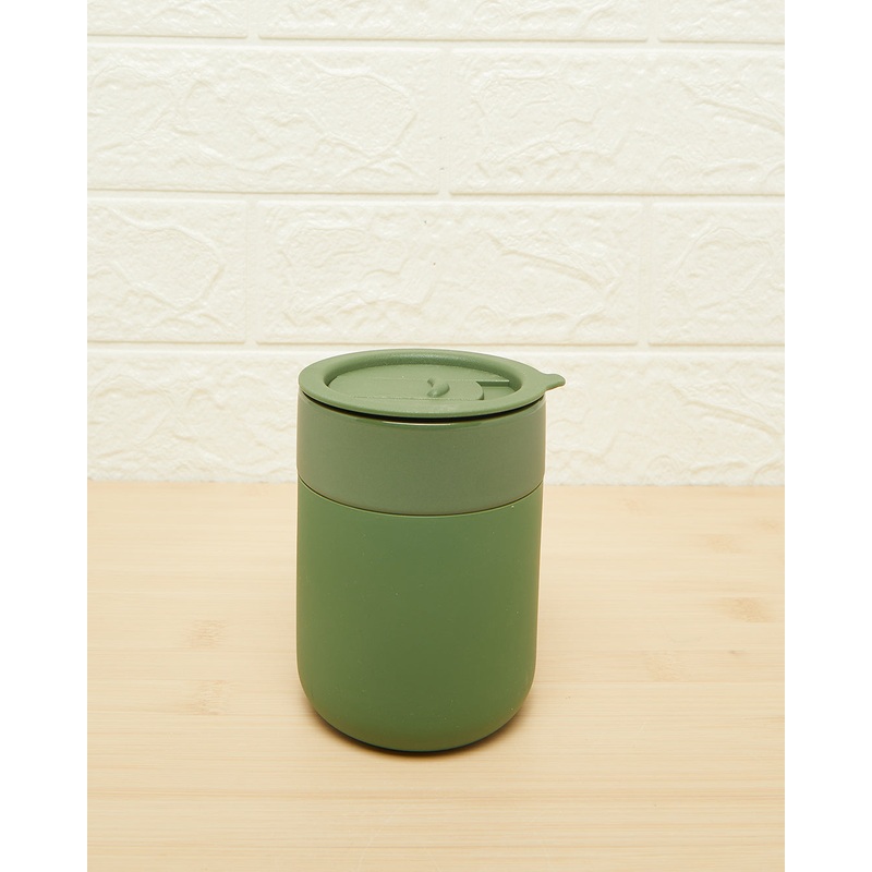 Green Travel Mug With Silicon Lid Cover
