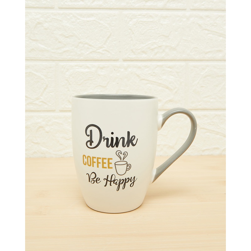 Grey Drink Coffee Be Happy Mug