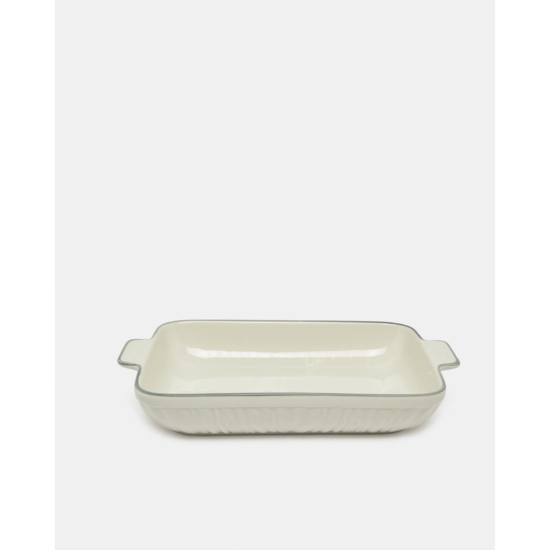 White Embossed Rectangle Dish