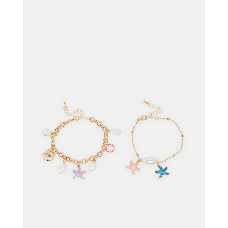 Women Gold Embellished Bracelet Set (Pack of 2)