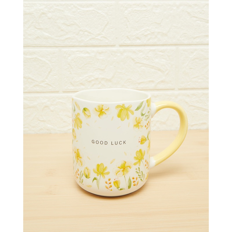 Yellow Handle Good Luck Mug