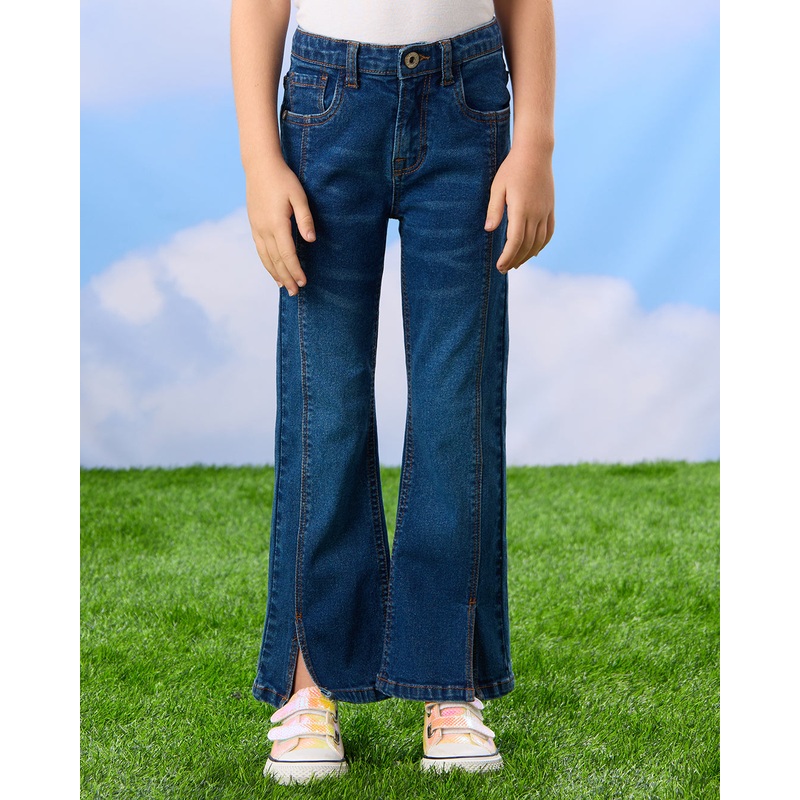 Girls Blue 5 Pocket Flared Jeans