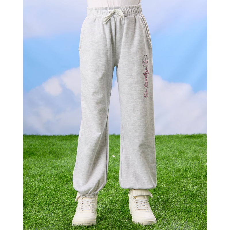 Girls Grey So Lovely Printed Active Track Pants