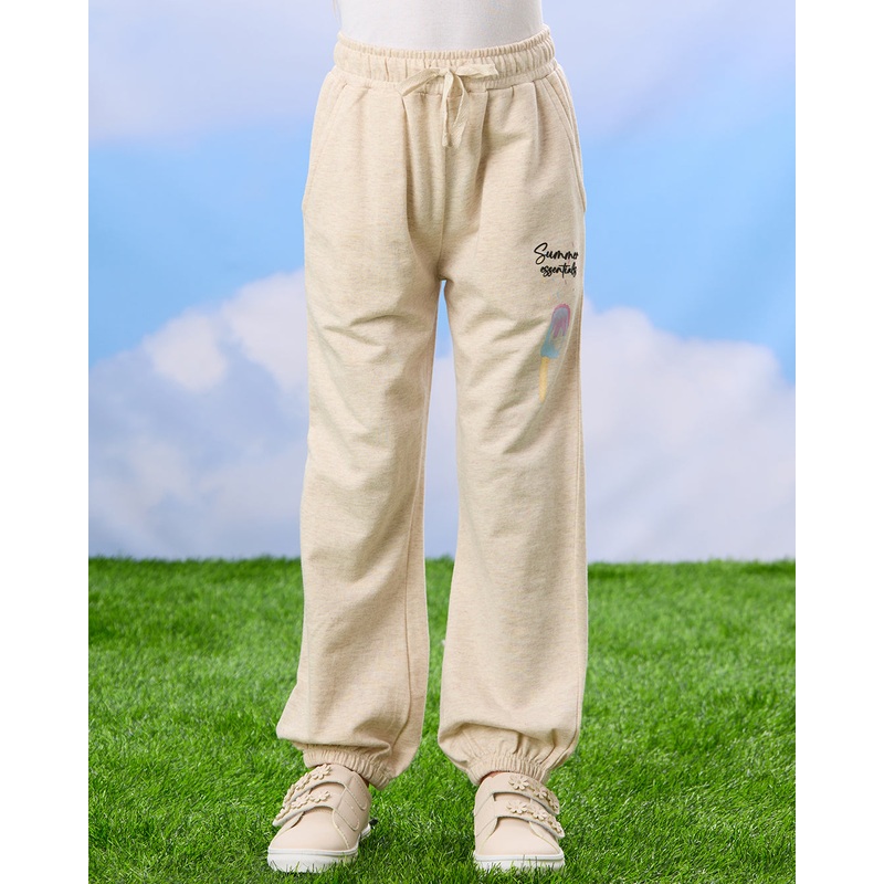 Girls Yellow Summer Essentials Printed Active Pants