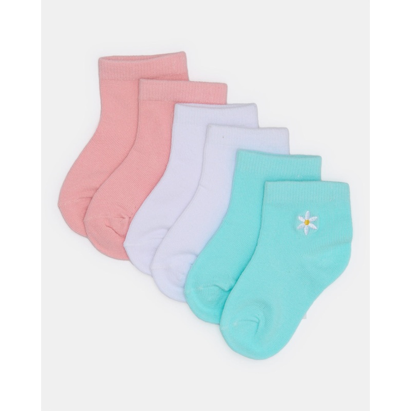 Infant Girls Assorted  Ankle Length Socks (Pack Of 3)