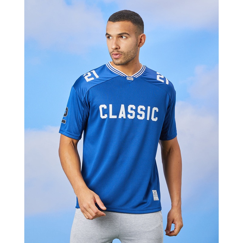 Men Blue Active Oversize T-Shirt