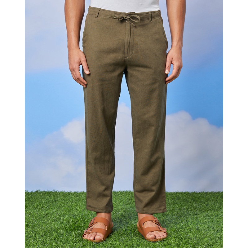 Men Green Relax Fit Trousers|Small|Medium|Large|X-Large|XX-Large