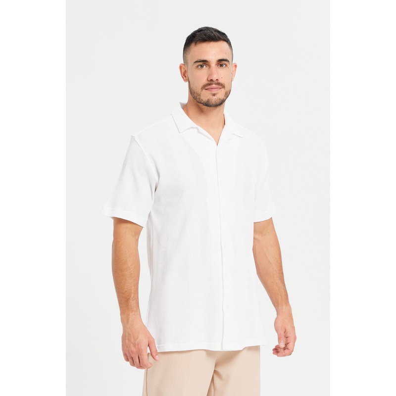 Men White Collared Knit Shirt|Small|Medium|Large|X-Large|XX-Large