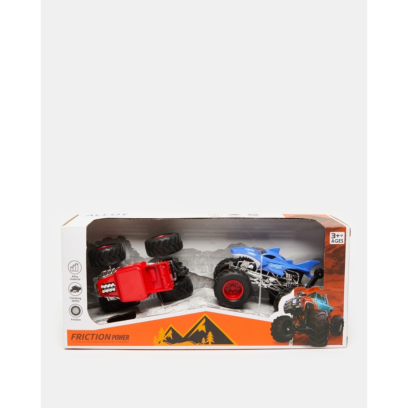 Red And Blue Die Cast Friction Cars Set Of (2 Piece)