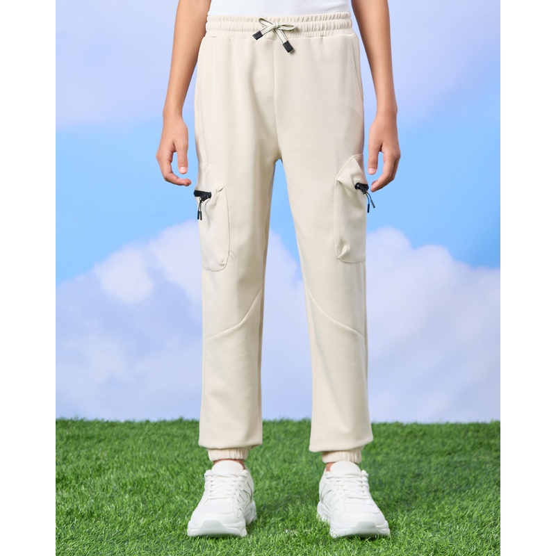 Senior Boys Beige Cargo Active Pants