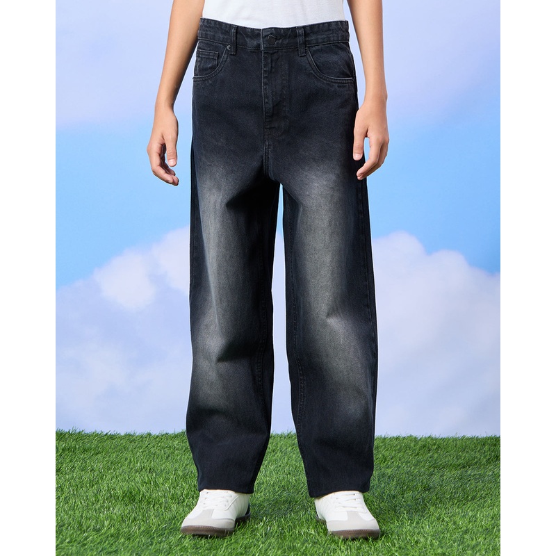Senior Boys Black Baggy Jeans|8-9 Yrs (S)|9-10 Yrs (M)|11-12 Yrs (L)|13-14 Yrs (XL)|15-16 Yrs (XL)