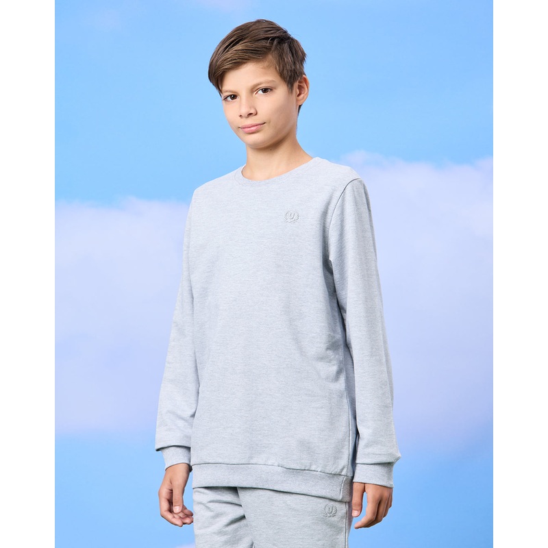 Senior Boys Navy And Grey Sweatshirt Set (2 Piece)