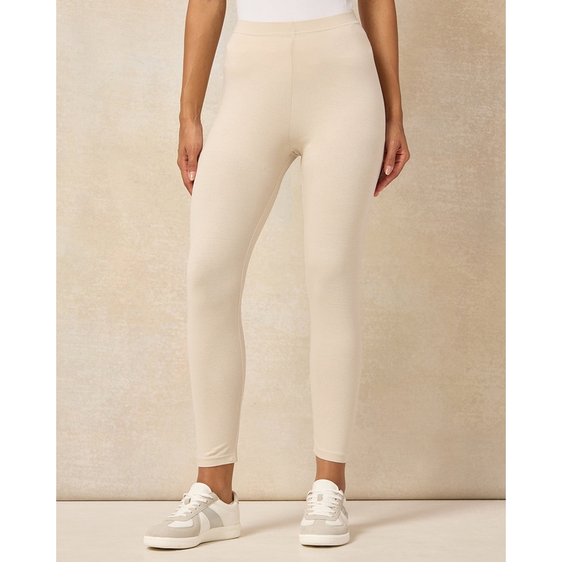 Women Beige Cropped Legging|UK8|UK10|UK12|UK14|UK16|UK18