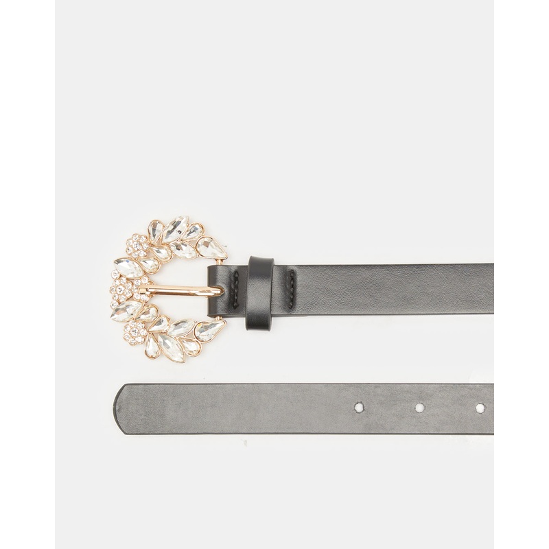 Women Black Embellished Belt|S-M|LARGE|X-LARGE