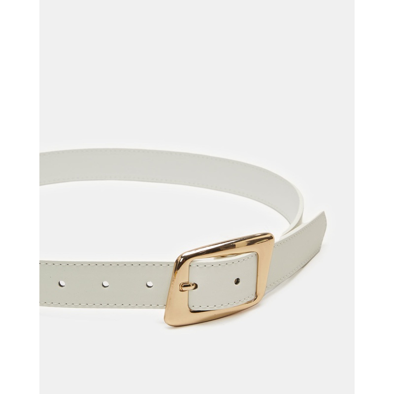 Women White Buckle Belt|S-M|LARGE|X-LARGE