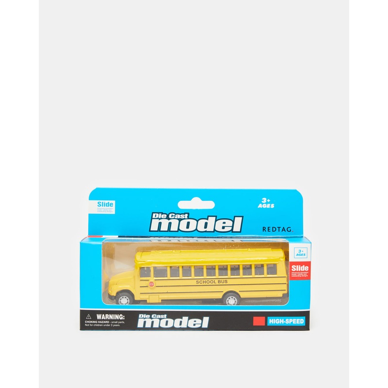 Yellow Pull Back Die Cast School Bus